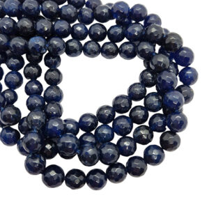 Pietre in Agata Tonda Sfaccettata Blu Notte 10mm (PTAG116)