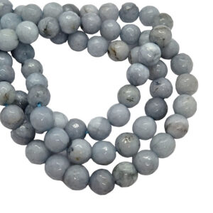 Pietre in Agata Tonda Sfaccettata Grigio Perla 10mm (PTAG118)
