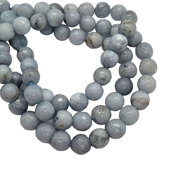 Pietre in Agata Tonda Sfaccettata Grigio Perla 10mm (PTAG118)