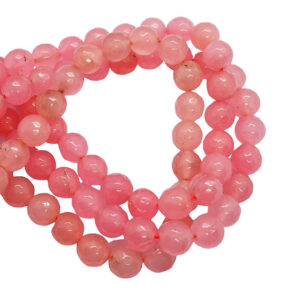 Pietre in Agata Tonda Sfaccettata Rosa Baby 10mm (PTAG121)