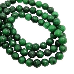 Pietre in Agata Tonda Sfaccettata Verde Erba 10mm (PTAG117)
