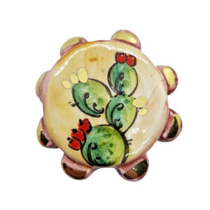 Tamburelli in Ceramica di Caltagirone con Fico D'India 10x63mm (052)