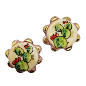 Tamburelli in Ceramica di Caltagirone con Fico D’India 8x38 (009)