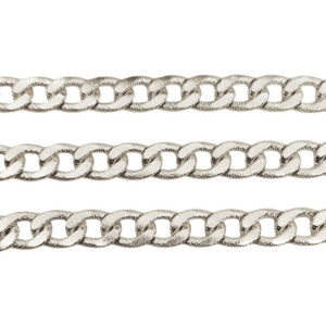 Catena in Alluminio Groumette Diamant Piatta Argento 12x15mm (CTAL052-A)