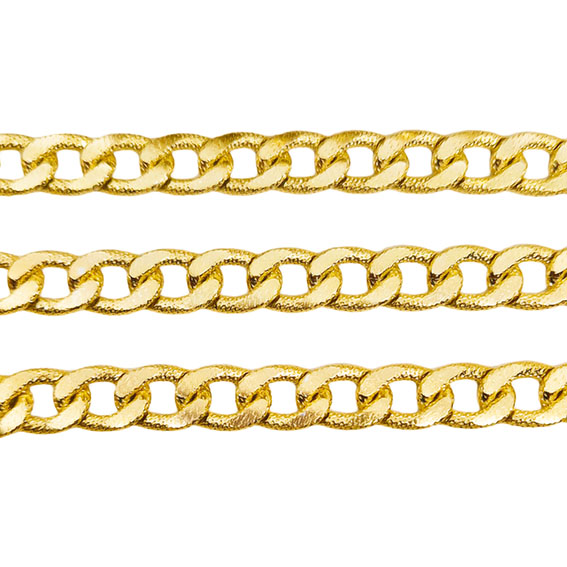 Catena in Alluminio Groumette Diamant Piatta Oro 12x15mm (CTAL052-O)