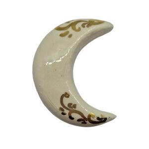 Ceramica di Caltagirone Luna Bianca Foglia Oro 38x70mm (108)