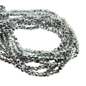 Pietre Bicono in Vetro Argento 4mm