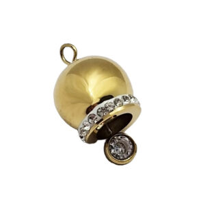 Ciondoli in Acciaio Campanelle Capri Con Zirconi Oro 10x16mm