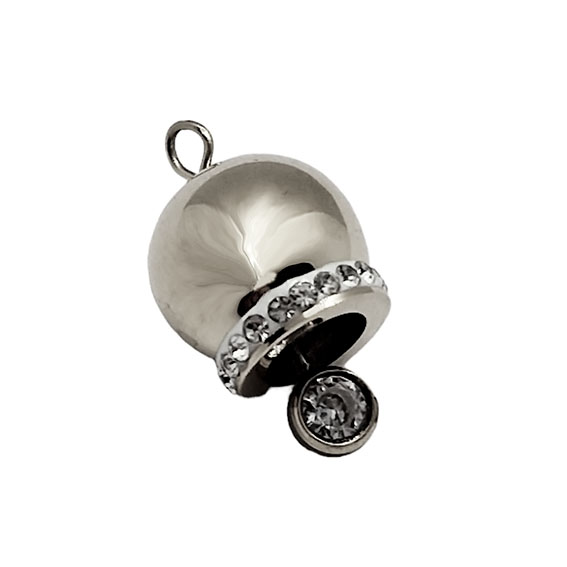 Ciondoli in Acciaio Campanelle Capri Con Zirconi Silver 10x16mm