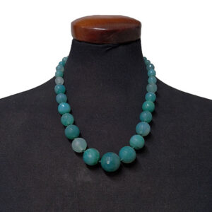 Collana Corta Realizzata con Pietre in Agata Sfaccettate Graduata Verde