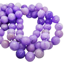 Pietre in Agata Tonda Sfaccettata Viola Chiaro 12mm (PTAG138)