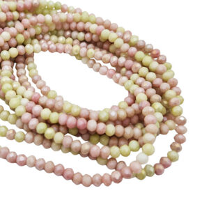 Rondelle in Vetro Tonalità Rosa Satinato 3x4mm (CPLS03)
