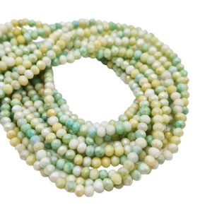 Rondelle in Vetro Tonalità Verde Giada Satinato 3x4mm (CPLS01)