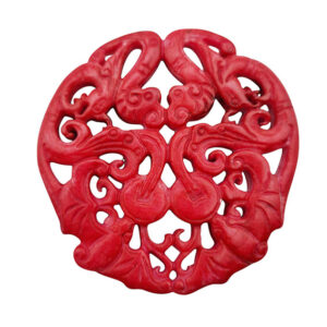 Componenti in Giada Intarsiata sul Rosso 7cm (CNGD011-RS)