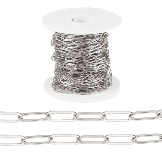 Catena in Acciaio Ovale Silver Modello Piatto 3,5x10mm (CTAC083-S)