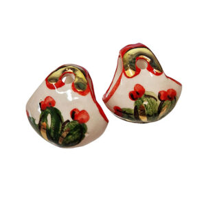 Ceramica di Caltagirone Coffe Siciliane Piccole Sfondo Bianco con Fichi foglia d'Oro 28x28mm (106)