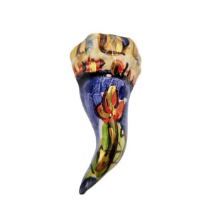 Ceramica di Caltagirone Corno Foglia Oro 30x60mm circa (119-CO)