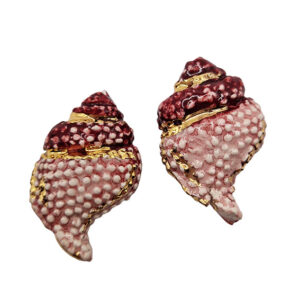 Ceramica di Caltagirone Lumaghino Borgogna Foglia Oro 20x35mm circa (122-BG)