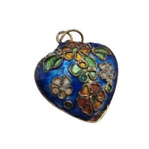 Ciondoli Cloisonne Decorate a Mano Cuore Azzurro 20mm (CNCN007-AZ)