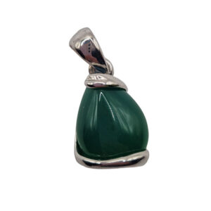 Ciondoli in Acciaio Con Pietra Agata Verde Incastonata 20x25mm (CNAC067)