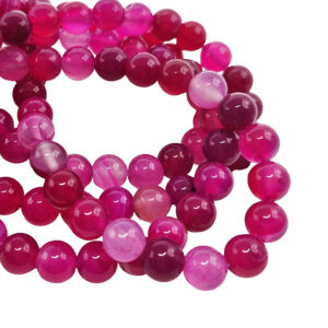 Pietre in Agata Tonda Liscia Striata Fucsia 8mm (PTAG213)