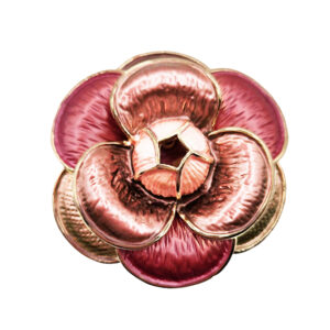 Spille in Ottone con Chiusura a Calamita Smaltate Fiore Glicine 45mm