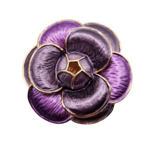 Spille in Ottone con Chiusura a Calamita Smaltate Fiore Viola 45mm