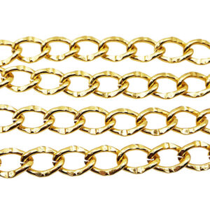 Catena in Alluminio Modello Ovale Incisa Oro 15x20mm (CTAL0032-016)