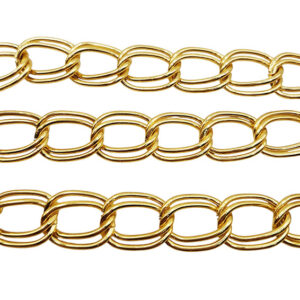 Catena in Alluminio Modello Ovale Ondulato Doppia Oro 15,5x25mm (CTAL0027-019)