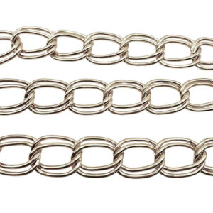 Catena in Alluminio Modello Ovale Ondulato Doppia Silver Opaco 15,5x25mm (CTAL0027-002)