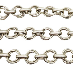 Catena in Alluminio Modello Tonda Tripla 15mm e Ovale Silver Opaco 9x15,5mm (CTAL0041-002)