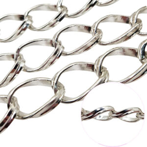 Catena in Alluminio Ovale Modello Twister Rodiato 25x30mm (CTAL0040-005)