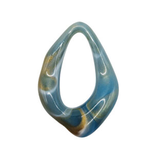 Componenti in Gomma Acrilica 32x36mm Blu Oro Glitter (GMA067-002)