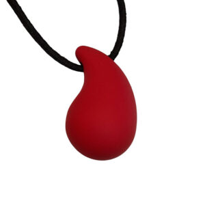 Componenti in Gomma Acrilica Lacrima Con Foro Passante 17x30mm Rosso (GMA045-004)