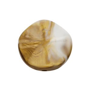 Componenti in Gomma Acrilica Ondulato 30mm Oro Bianco Glitter (GMA474-001)