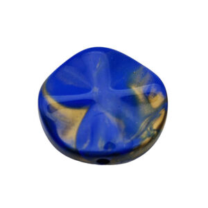 Componenti in Gomma Acrilica Ondulato 30mm Oro Nero Glitter (GMA474-003)