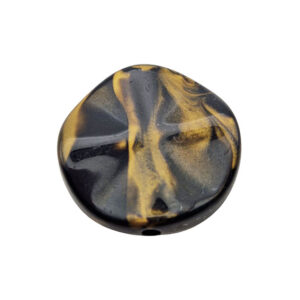 Componenti in Gomma Acrilica Ondulato 30mm Oro Nero Glitter (GMA474-006)