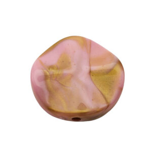 Componenti in Gomma Acrilica Ondulato 30mm Oro Rosa Glitter (GMA474-004)