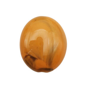 Componenti in Gomma Acrilica Ovale con Foro Passante 20x23mm Oro Arancio Glitter (GMA477-007)