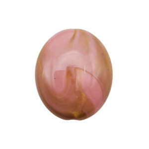 Componenti in Gomma Acrilica Ovale con Foro Passante 20x23mm Oro Rosa Glitter (GMA477-004)