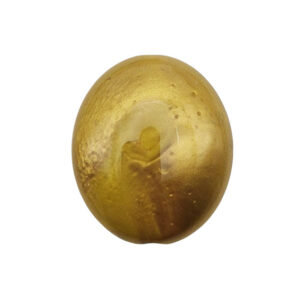 Componenti in Gomma Acrilica Ovale con Foro Passante 20x23mm Oro Senape Glitter (GMA477-008)