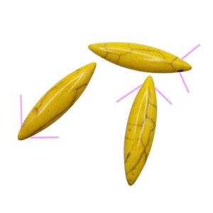 Pietre di Aulite Pugnali con Foro Laterale Giallo 8x30mm (PTAU062-002)