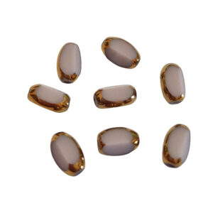 Pietre in Vetro Olivette Glicine Con Bordo Oro 4x6mm (PTVT065-002)
