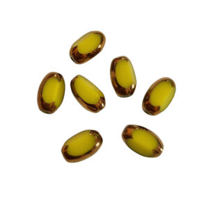 Pietre in Vetro Olivette Lime Con Bordo Oro 4x6mm (PTVT065-007)