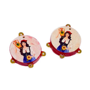 Tamburelli in Legno Donna Alla Fonte 25mm (TBLG029)