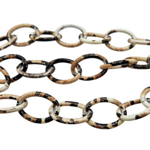 Catena in Alluminio Robusta Modello Ovale Colorata Beige e Nero 25x35mm (CTAL0052-112)