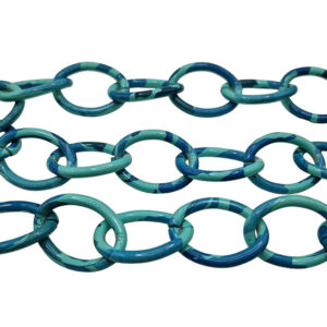 Catena in Alluminio Robusta Modello Ovale Colorata Turchese e Blu 25x45mm (CTAL0052-107)