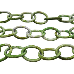 Catena in Alluminio Robusta Modello Ovale Colorata Verde e Bianco 25x45mm (CTAL0052-111)