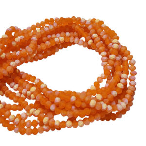 Cipollotti in Vetro Sfaccettato Arancio Opaco con Sfumature Bianco Ocre 3x4mm (CPL306)