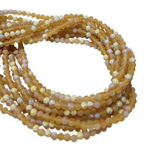 Cipollotti in Vetro Sfaccettato Senape Opaco con Sfumature Bianco Ocre 3x4mm (CPL303)